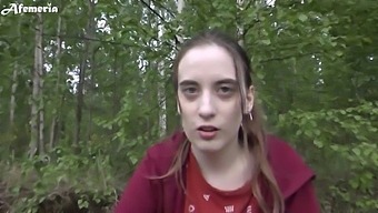 My Girlfriend Gives A Handjob And Swallows My Cum In The Woods