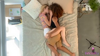 Blonde And Black Beauties In Steamy Lesbian Scene