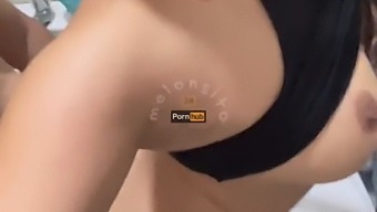 Egyptian Teen Chloe Foxy Gets Spitshotted And Boobs Played With In Shower