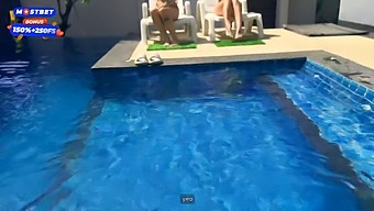 College Students Have An Orgy And Pay The Pool Cleaner To Have Sex With Them.